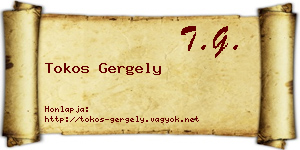 Tokos Gergely névjegykártya